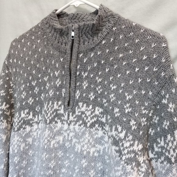 Vintage Partners Gray Zip neckline Winter Knit Tunic Sweater LG (T-342) - Picture 6 of 10